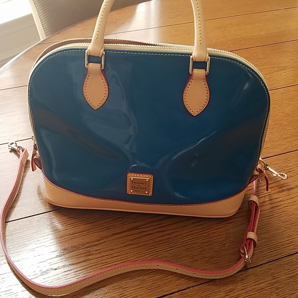 Ocean blue PATENT LEATHER Dooney and Bourke.